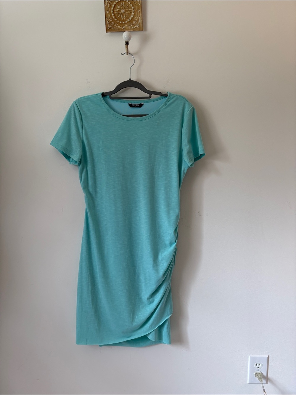 Aqua Stretch Midi Tee Dress